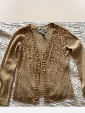 Beaded Knit Cardigan Sweater